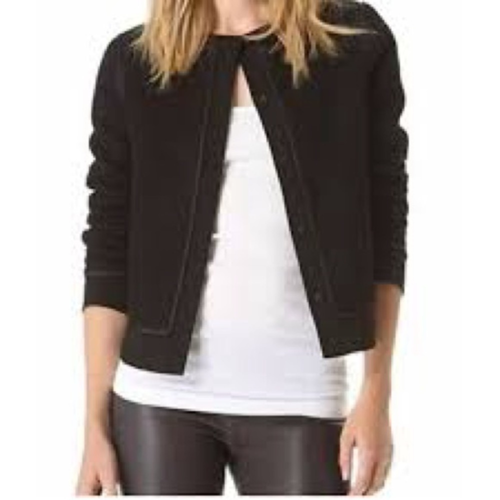 Vince women’s black paneled wool Boucle blazer jacket